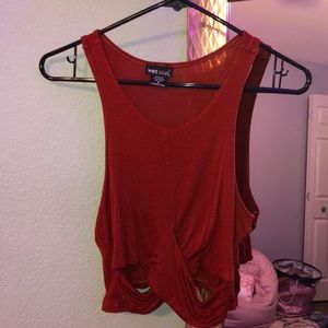 burgundy cropped top